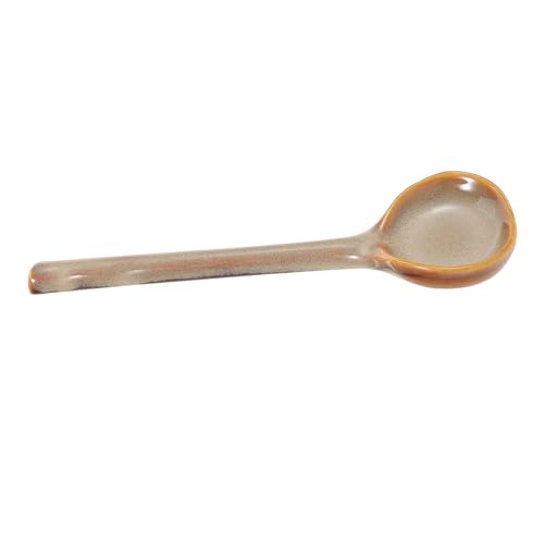 ULTECHNOVO Cuchara De Cerámica Retro De Mango Para Postres y Sopa Cuchara De Porcelana Para Yogur y Cereales Para Desayunos y Meriendas Casa