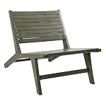 JONATHAN Y Leo 23.62"x36.22" Armless Teak Lounge Chair, Olive Green