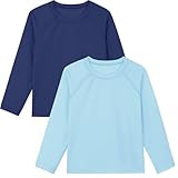 Poroka 2 Pack Baby and Toddler Boys' UPF 50+ Long-Sleeve Rashguards Baby Boy Quick Dry Swim Shirt Toddler...