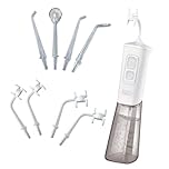 Miracle Smile Deluxe Water Flosser for Teeth & Gum Health - USB Rechargeable Cordless Flosser Bundle Includes Replacement Heads, Floss Set & Sonic Head - 360° Cleaning with 3 Pressure Modes