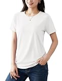 [KEFITEVD] 半袖 レディース tシャツ 透けない 白t 日焼け防止 夏服 涼しいティーシャツ 体型カバー 着回しインナー 快適 トップス カジュアル ひんやり 日常着 ホワイト XL