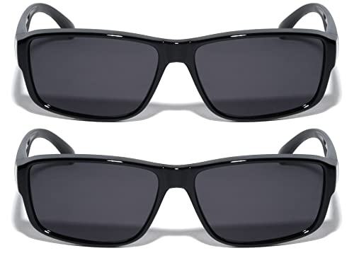 V.W.E. 2 Pairs of Rectangular Polarized Fit Over Sunglasses Wear Over Prescription Eyeglasses 100% UV Protection Men Women2