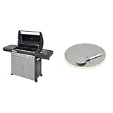 Campingaz 4 Series Classic LSG Gasgrill, BBQ Grillwagen mit 4 Edelstahlbrennern und Seitenkocher, Standgrill mit Deckel und Thermometer & Pizzastein für das Culinary Modular System, Ø 30 cm, 1,56 kg