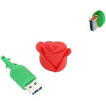 128GB USB 3.0 Flash Drive Novelty Cartoon Red Flower High Transfer Speed Pendrive Memory Stick