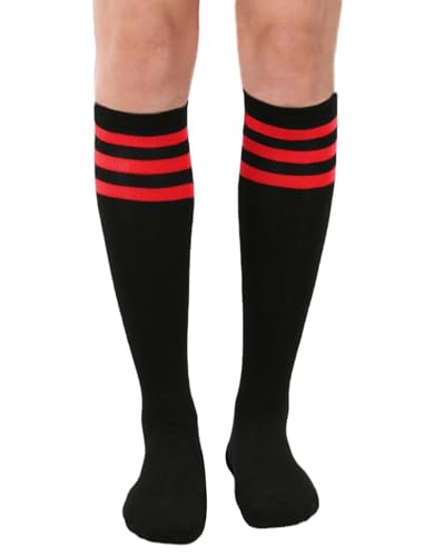 Image of Women's Knee High Athletic Socks Casual Stripes Tube Socks Outdoor Sport Socks