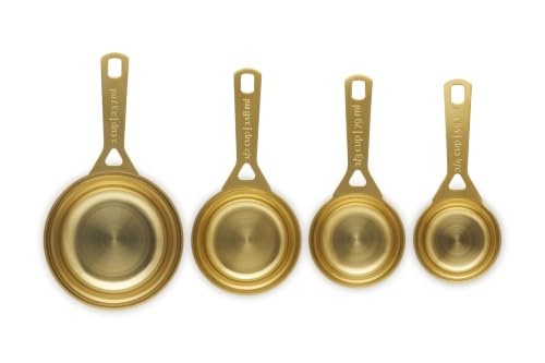 Image of Le Creuset Stainless Steel Measuring Cups, Gold Finish, Set of 4