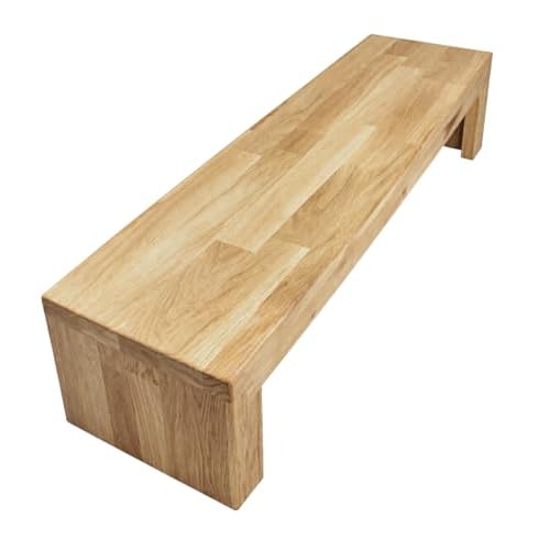 Holzbank 90x25x20 (BxTxH) Sitzbank Eiche Bank Fußtritt Fußbank Blumenbank Blumentisch Ständer Ablage Blumenständer