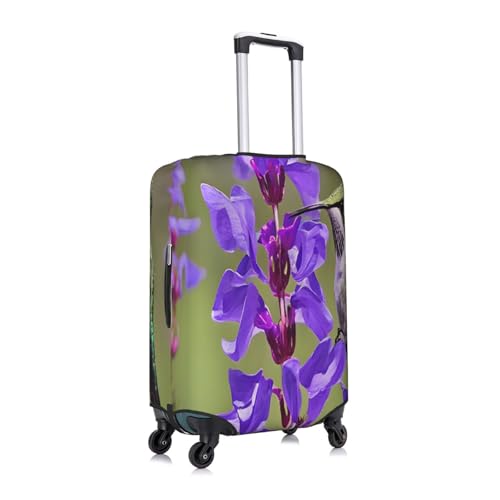 Bird In Purple Lavender Floral Flowers Print Suitcase Cover Luggage Covers For Suitcase Elastic Luggage Covers Suitcase Protector 18-32 Inch3