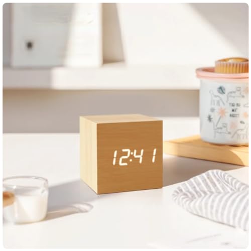Relógio de Madeira Retrô Inteligente O Charme da Madeira encontra a Modernidade do LED