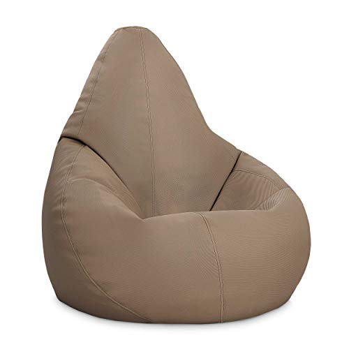 Maquidepol Puff Pera de auténtico tamaño XXL 120 cm de Alto y 70 cm de diámetro. Hecho de Polipiel para Interiores y Exteriores. (Taupé Exterior)