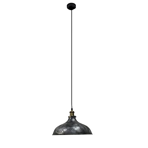 Lustre plafonnier haute luminosité E27 avec abat-jour gris et suspension réglable