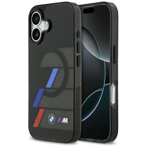 Coque BMW M pour iPhone 17 compatible MagSafe noire avec lignes tricolores CG Mobile
