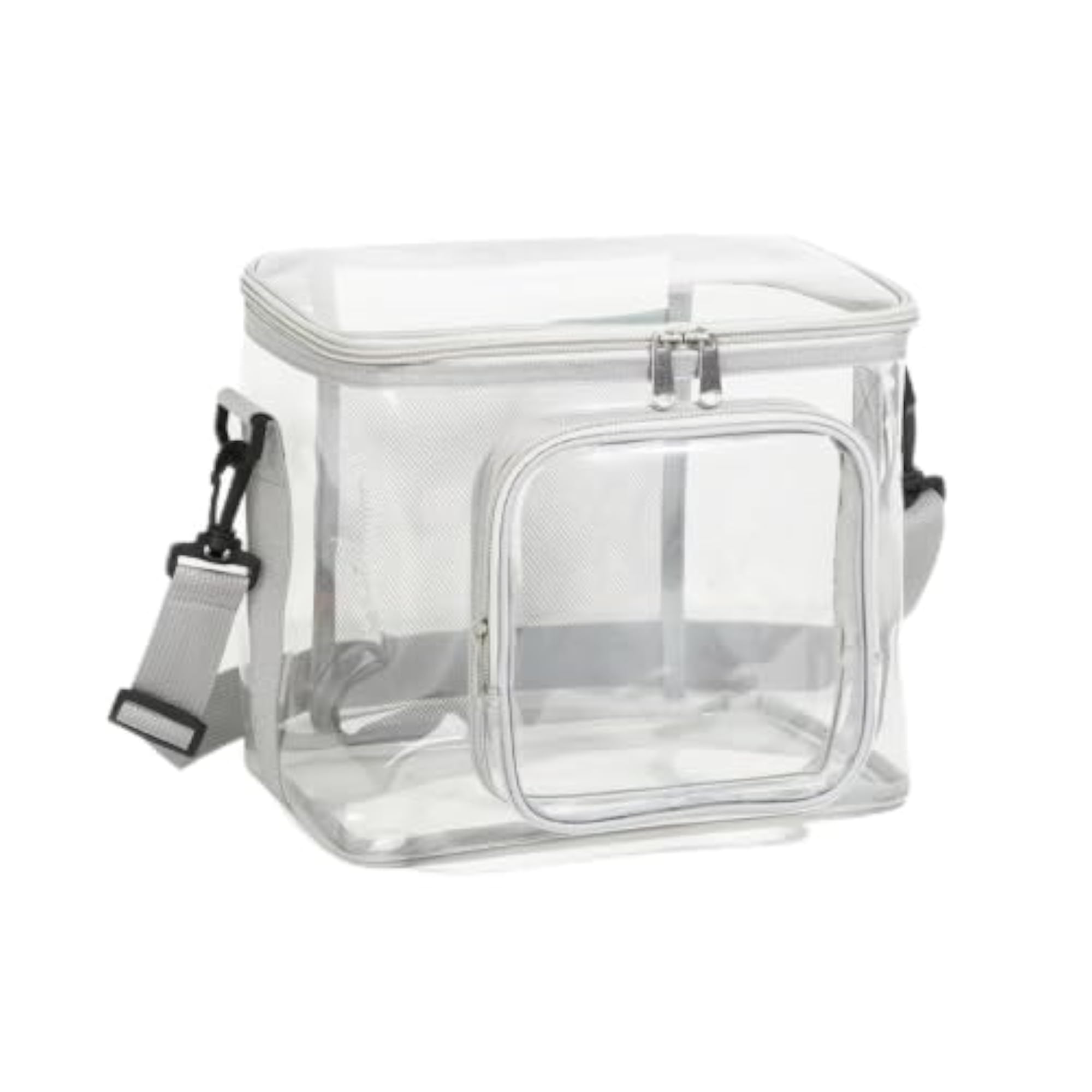 Clear PVC Shoulder Bag, Multi-Compartment