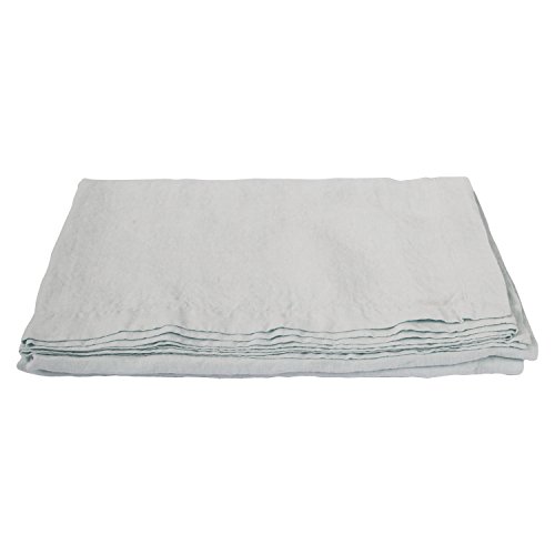 LinenMe Stone Washed Tablecloth, 67 x 98, Ice Blue