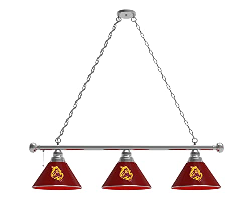 Holland Bar Stool Co. Arizona State 3 Shade Billiard Light with Chrome Fixture and Sparky Logo by The