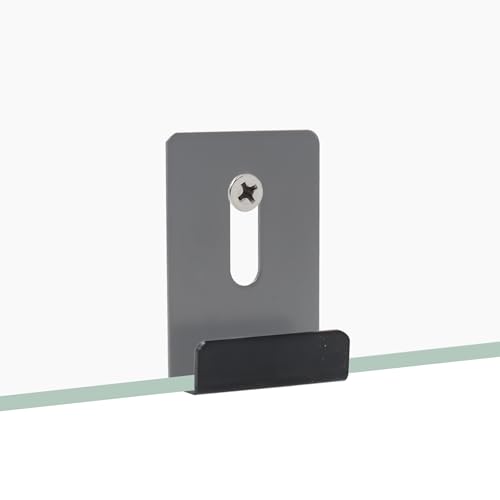 Image of Metal Mirror Clip,ULIFESTAR SUS304 Wide Channel Mirror Hanger Clip,Large Mirror Retainer Clip,Heavy Frameless Mirror J-Channel Mount Wall Clips with Screw (35*25mm /1.38*0.98 inch Black 16PCS)