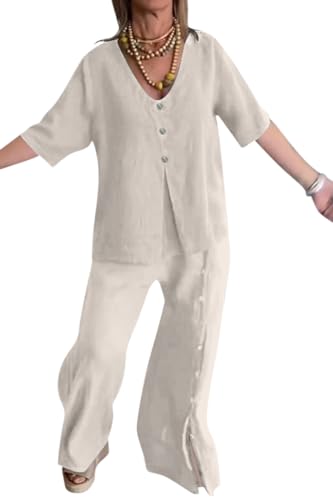 Ensemble femme 2 pièces chic et élégant t-shirt et pantalon large été Onsoyours