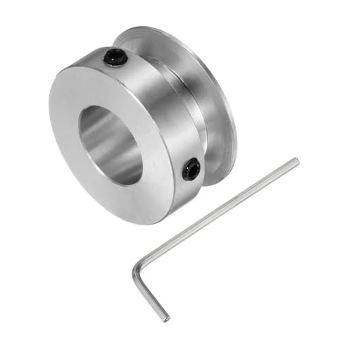 sourcing map Einzelrillen Riemenscheibe Keilriemenscheibe 14mm feste Bohrung 30mm Außendurchmesser Aluminiumlegierung mit Sechskantschlüssel für Bohrmaschine 6mm PU-Rundriemen