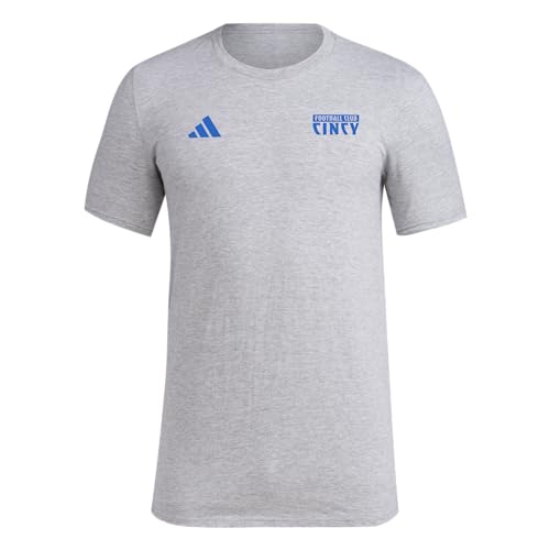 adidas Men's Standard Local Warp Pre-Game Short Sleeve T-Shirt, Medium Grey Heather/Fc Cincinnati