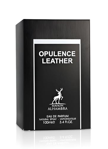 Maison Alhambra Opulence Leather for Men Eau de Parfum Spray, 3.4 Ounce / 100 ml