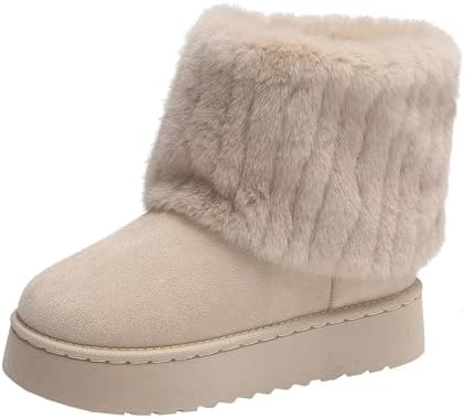 Sneeuwlaarzen Voor Dames, Winterlaarzen Warm Classic Comfortabele Faux Fur Gevoerde Dameslaarzen Laarzen, Wandelschoenen Zwarte Sneeuwlaarzen laarzen Snow Boots Voor Buiten