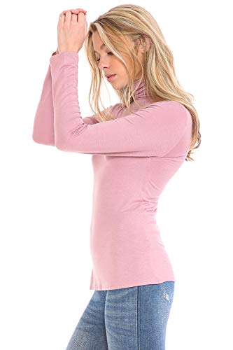 Image of Women's Lightweight Long Sleeve Turtleneck Top Pullover Sweater (S-3XL)