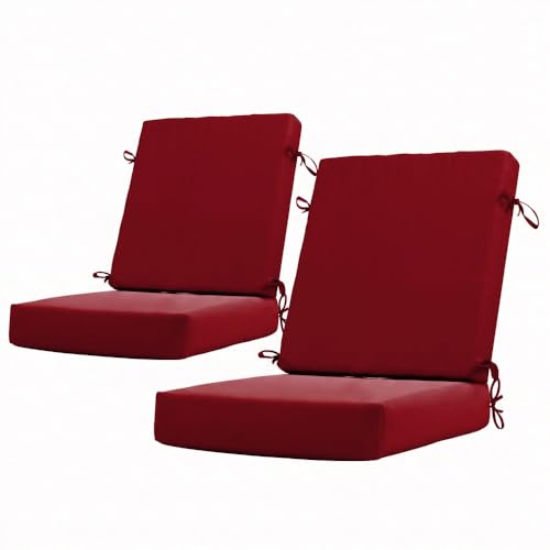 California Umbrella Dining Chair Cushion Set of 2 20 x 40 Jockey Red