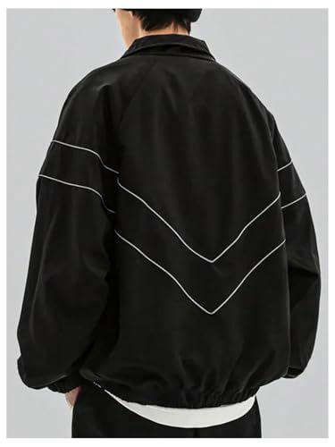 SOLY HUX Men's Y2k Zip Up Jacket Lightweight Windbreaker Outerwear Varsity Jackets2