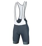 DIFOS Fahrrad Trägerhose Herren Fahrradhose Kurz Sitzpolster MTB Bib Shorts Hosen Rennrad Gepolstert Radlerhose Polster Schnelltrockende Elastische Grau XXL