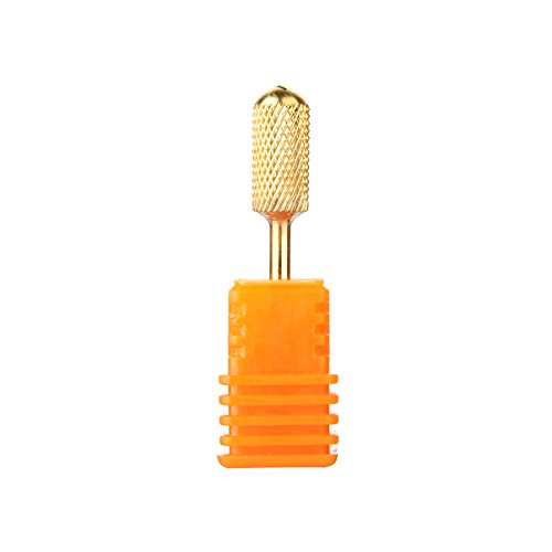 Makartt Professional Carbide Nail Drill Bit Electric Nail File Art Tools 3 32 Coarse Dome Round Gold