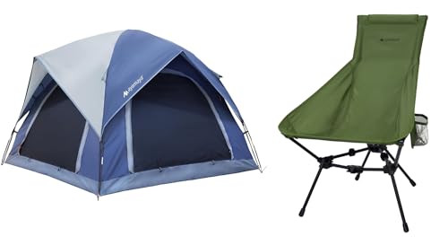 ayamaya-Camping-Chair-3-Person-Tent-Waterproof-Dome-Tent-Ultralight-High-Back-Chair-All-Aluminum-Widen-Frame-Structure-Folding-Chairs-with-Side-Pocket-Carry-Bag-Compact-for-Outdoor-Camping