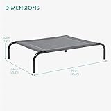 Navaris erhöhtes Hundebett mit Kühlungseffekt 90x64x20cm - Outdoor Hundeliege für Katzen und mittelgroße Hunde - Garten Haustierliege erhöht - Grau
