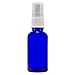 1 Oz (30 ml) Blue Boston Round Glass Bottle w/White Fine Mist Sprayer - 36 pcs