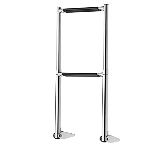 Échelle inox yacht 2 marches avec finition miroir pour plateforme marine