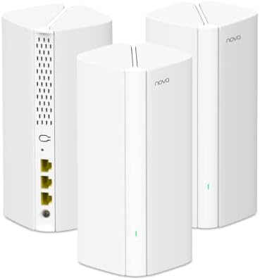 Tenda Nova MX12 AX3000 Mesh Wi-Fi 6 System - 7000sq ft Wi-Fi Coverage - Whole Home Wi-Fi Mesh System - 1.7 GHz Quad-Core CPU - HE160 - Dual-Band Gigabit Mesh Network for 160+ Devices - 3-Pack