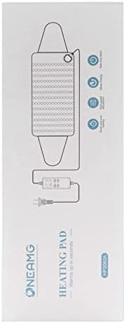 Heat Pad OneAmg 49"X12" Heating Pads for Back Pain Relief with 6 Heating Settings and Auto Shut Off Soft Machine Washable Electric Heat Pads with Velcro for Abdominal Neck Shoulder Pain Relief Blue