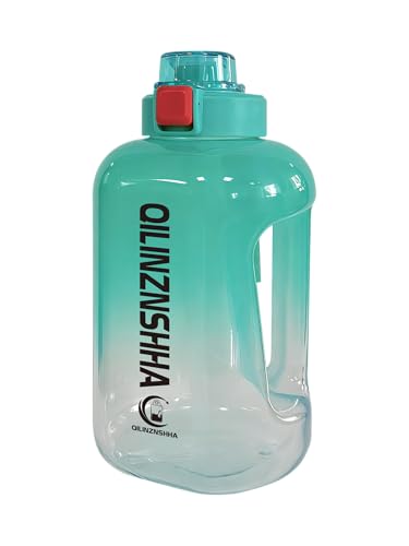 Image of 54 oz Large Tritan Sports Water Bottle with 2-in-1 Leakproof Lid (Straw & Chug Cap) and Handle for Gym, Travel, Hiking - BPA Free (Multiple Colors)