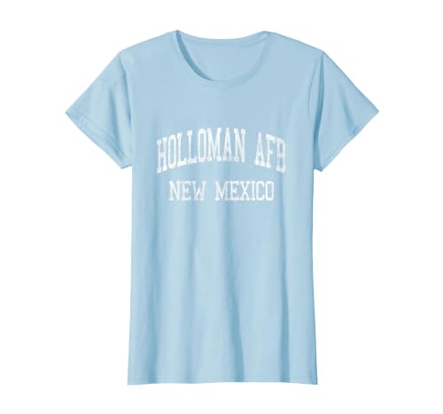 Holloman AFB New Mexico NM Vintage Athletic Sports Design T-Shirt, Women, Baby Blue, XX-Large