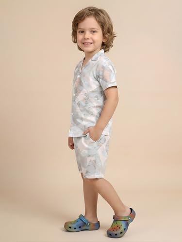 Image of POLKA TOTS 100% Cotton Co-Ord Set for Boys | Half Sleeve Shirt & Shorts Beach Outfit for Kids | Ultra-soft & Breathable Summer Clothes for Toddler & Baby Boy | Casual Dress & Printed Nightwear Set