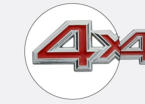 Image of 2 Pcs 3D 4X4 Emblem Badge car NameplateSide Fender Rear Trunk Compatible with 1500 2500 3500 Off-Road Vehicle /SUV /Pickup (Silver red)