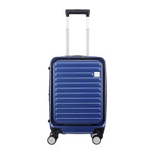 Lightweight 20″Carry On Luggage 20” Suitcase with Pocket Compartment ABS+PC Spinner Wheels TSA Lock (Blue)