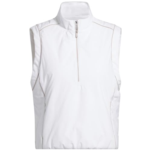 Adidas Women'S Beyond Twistweave Quarter-Zip Vest, White, Large