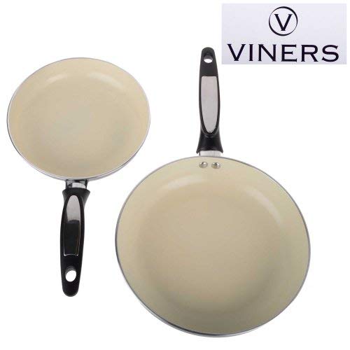 Viners 2-Piece Ceramic Interior Frying Pan Set, Black