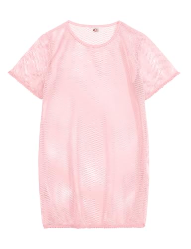 Girls Swim Cover Up Kids Short Sleeve Beach Bathing Suit Bikini Cover Wraps With Pom Pom Trim 4-13 Years2