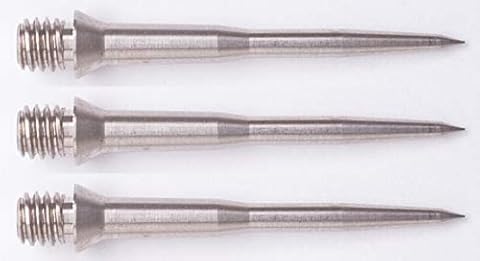THOR-DARTS Stalowe groty do darta z gwintem 2ba (metalowe groty do darta, wymienne końcówki miękkie z 2 małymi gwintami BA, ) (TD MS3si) Thor Ms3 2ba srebrne