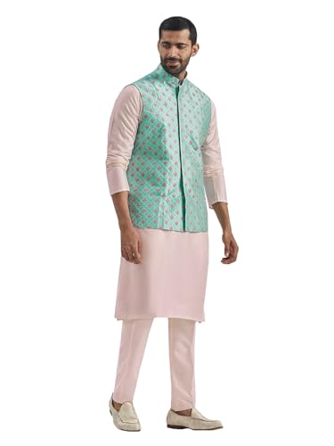 Kurta pyjama homme avec veste Nehru en soie mélangée VASTRAMAY pour fête indienne