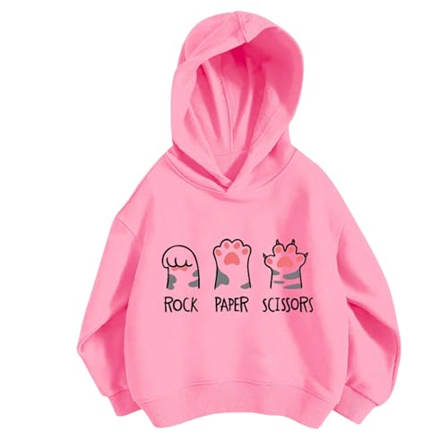WWricotta Niños Niñas Camisa Deportiva Niño Niña Casual Impresión Personalidad Sudadera con Capucha Sudadera con Capucha Sin Bolsillo Tops Mujer Sudadera Corta