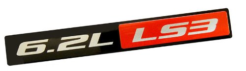 ERPART RED Black 6.2L Liter LS3 Real Aluminum Engine Hood Emblem Badge Nameplate Compatible with Chevy Camaro SS Corvette Cadillac L99 LS3 LSA C6 Pontiac G8 GXP Vauxhall