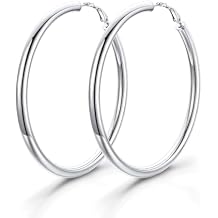 KeyStyle Chunky Hoop Earrings for Women, Stainless Steel Gold Hoops Earring Lightweight Loops, 5mm Thick Hypoallergenic Circle Endless Chunky Hoop 20mm