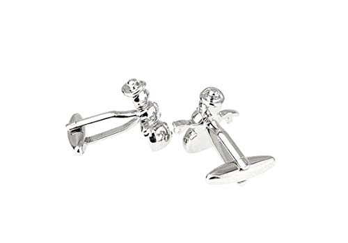 Mancuernillas de hombre KnBoB muñeco de nieve plata miniatura 1